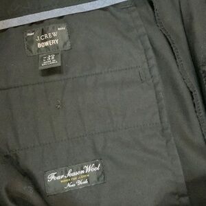 JCrew Black 30 32 Slim Bowery Four Seasons Wool Dress Pants ‘Minimalist Normcore